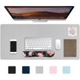 thumbnail image 1 of Desk Pad, Extended Gaming Mouse Pad, XXL Large Mouse Pad, Non-Slip PU Leather Desk Blotter, Waterproof Keyboard Mouse Mat Desk Writing Pad for Work, Game, Office, Home Accessories - Gray, 1 of 5