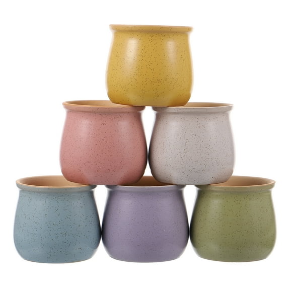 Zehuanyu 6Pcs Ceramic Pots Breathable Flower Pot Cactus Clay Pots