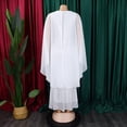 thumbnail image 5 of AURA Plus Size Spring Sequin Cape Mermaid Gown Elegant High Waist Long Party Dress XL XXXL, 5 of 10