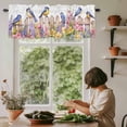thumbnail image 5 of Birds Fence Flower Floral Window Valance Curtain Branch Leaves Nature Rod Pocket Short Curtain for Living Room, Bedroom & Kitchen Window Decor 54x18in, 5 of 8