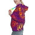 thumbnail image 2 of Daiia Bright Textured Animal Pattern Women's Fashion Hoodies & Sweatshirts with Kangaroo Pocket Hooded Sweatshirt with Eye-catching Drawstrings-Small, 2 of 7
