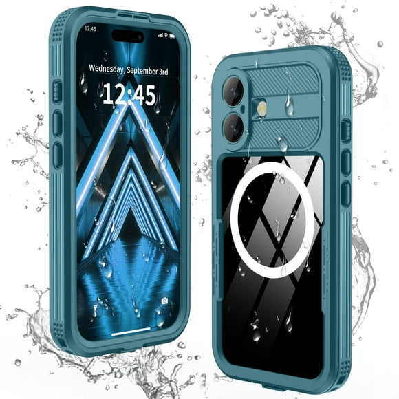Funda GOLDJU para iPhone 17 de 6.3" a prueba de agua IP68 con imán azul
