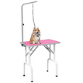 thumbnail image 1 of PawHut Table de Toilettage Pliable pour Chiens Chats Surface Antidérapante, Rose, 1 of 10
