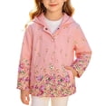 thumbnail image 2 of Lutiedan Girls Hooded Jackets Snap Button Long Sleeve Cartoon Print Jackets Fall Windproof Jacket with Pockets Size 1-9, 2 of 7