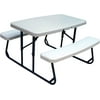 Plastic Development Steel Frame Durable Molded Patio Multipurpose Indoor or Outdoor Picnic Table with 2 Benches for Kids