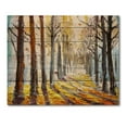 thumbnail image 3 of Designart 'Morning Glow Through The Autumn Trees' Lake House Print on Natural Pine Wood, 3 of 5