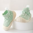 thumbnail image 2 of Green Infant Walking Shoes For Girls With Soft Sole Non-Slip Soles Solid Color Design For Newborns, 2 of 4
