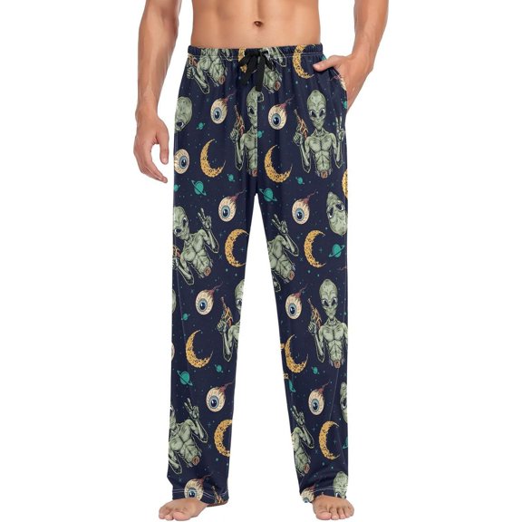 GZHJMY Alien Element Men’s Cotton Pajama Pant – Lounge Pjs Bottom with Pockets Drawstring, Pajama Bottoms for Home and Rest, Small