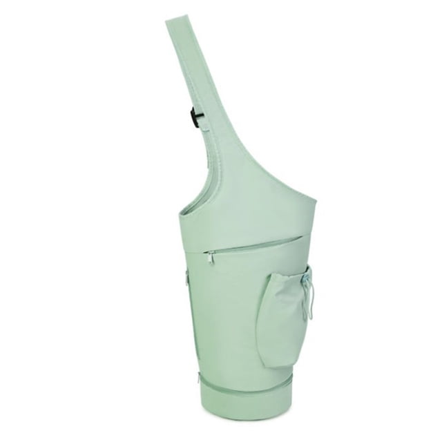 Tapis de Yoga Imperméable avec Poche pour Bouteille et Compartiment Humide Vert