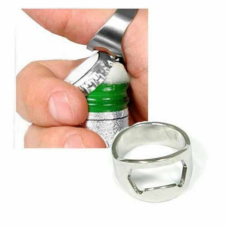 

Meizhencang 1Pc Creative Stainless Steel Bar Beer Tool Portable Finger Ring Bottle Opener