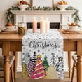 thumbnail image 2 of Christmas Tree Table Runner 72 Inches, Xmas Tree Snowflake Pink Green Black Bed Runner Dresser Scarves Tabletop for Indoor Outdoor Parties/Ceremony/Banquet, 13" x 72", 2 of 8