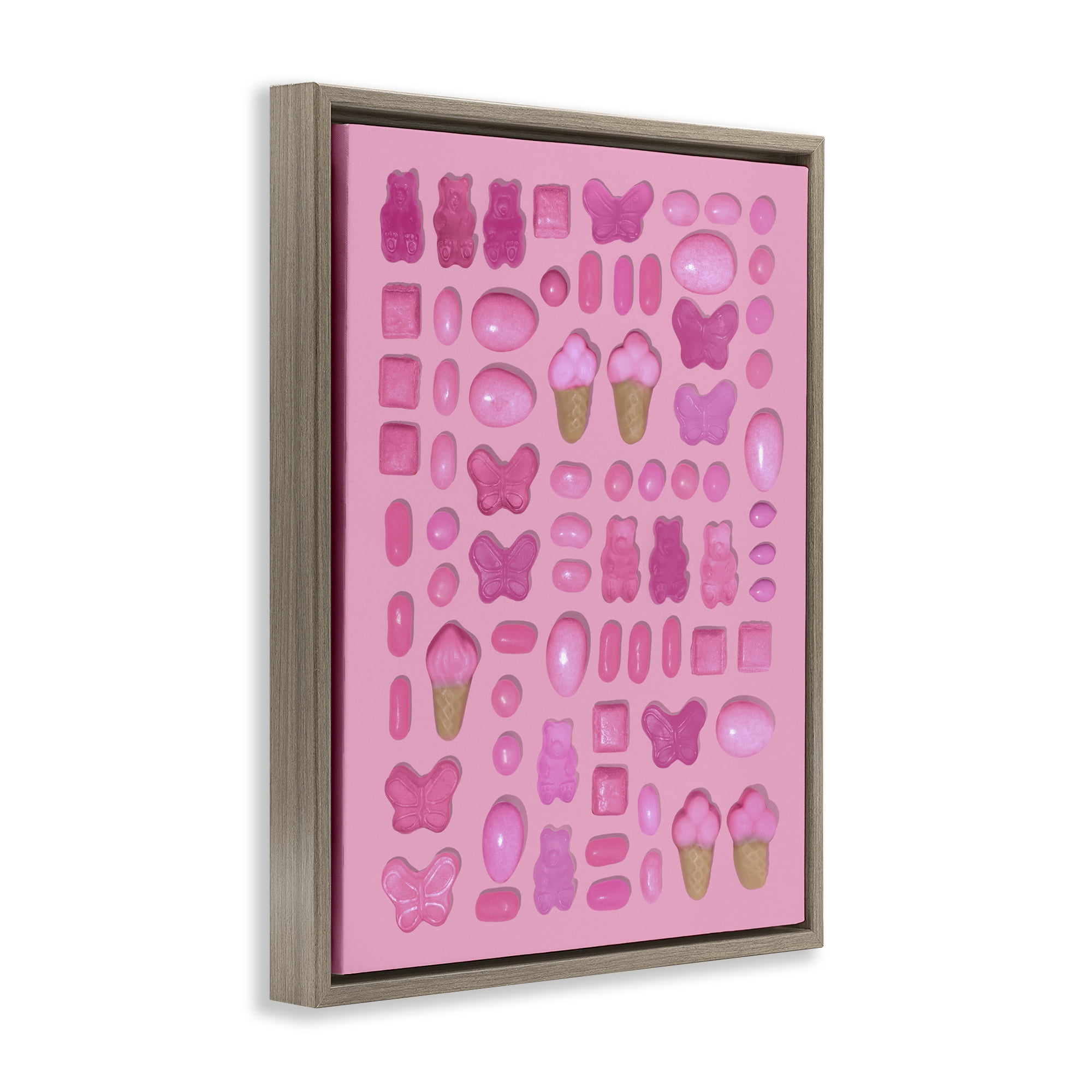 Stupell Industries Pink Toned Candies Brown Framed Floater Canvas Wall Art, design by LISH Creative