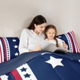thumbnail image 5 of Homewish Cute American Stars Full Size Comforter Sets, Navy Red Stripes Ombre Bedding Comforter Set, Cartoon US Flag Reversible Bedding Sets, Ultra Soft Bedroom Decor, 3pcs, 5 of 8