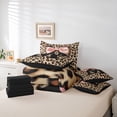 thumbnail image 6 of Erosebridal Chic Cheetah Printed 7-Piece Twin Bedding Sets For Kids,Black Letter M Monogrammed Bedding Comforter Set,Black Reversible, 6 of 7