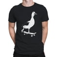 thumbnail image 2 of Skateboarding Duck Illustration Men's T-shirt Black, 2 of 3