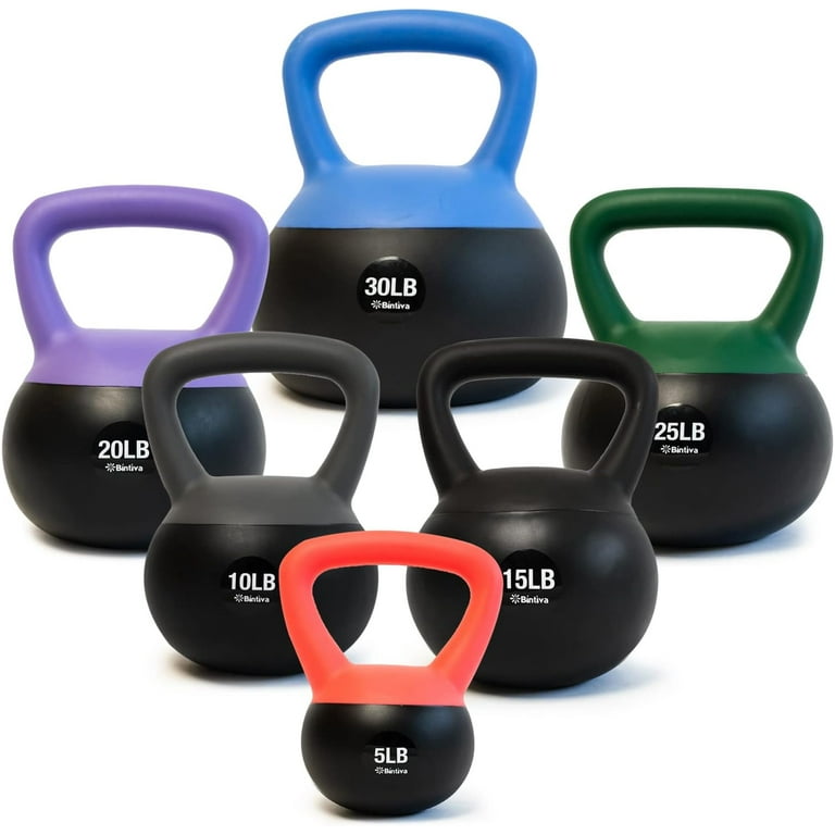 Soft Kettlebells Sea and Iron Sand Filled Weights for Women and Men Color Coded Kettle Bell sets