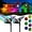 Colorful Light, variant on JSOT 2 Pack Solar Spot Lights Outdoor, 600lm Solar Flood Lights, LED Solar Landscape Spotlights for Garden Walkway Yard Porch, Driveway, Pathway, Lawn, Pool, White Light
