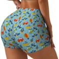 thumbnail image 2 of Kdxio Artoon Transport Print Workout Shorts for Women Seamless Soft Smooth Gym Yoga Scrunch Active Shorts, 2 of 5