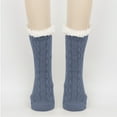 thumbnail image 2 of Tao Tao Unisex Slipper Fuzzy Socks Winter Cozy Fluffy Cabin Warm Fleece Soft Comfy Thick Non Slip Home Socks Blue Free Size, 2 of 4
