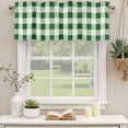 thumbnail image 3 of Green Plaid Valances for Windows, Decorative Rod Pocket Window Valance Curtains, Spring Summer Farmhouse Buffalo Checkered Short Curtain Drapes for Kitchen/Living Room, 2 Panels, 60" W x 18" L, 3 of 8
