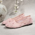 thumbnail image 6 of GERsome Women's Ballet Flats Square Closed Toe Slip-On Dress Shoes Lace Mesh Comfort Walking Shoes for Causal Work, Pink Size 8.5, 6 of 9