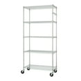 thumbnail image 4 of TRINITY EcoStorage® 5-Tier Chrome Wire Shelving Rack w/ Sidebar and Wheels, 36x18x72 - NSF, 4 of 7
