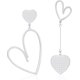 thumbnail image 1 of Pendientes colgantes en forma de corazón para mujer, oro, plata y oro rosa, acero inoxidable, hipoalergénicos, asimétricos, colgantes, regalo de San Valentín, aniversario, cumpleaños, 1 of 4