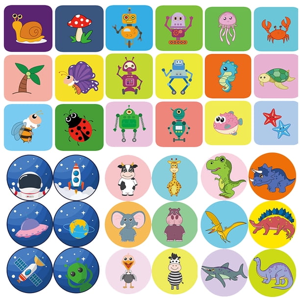 FELTECHELECTR cajas de pegatinas repelentes de mosquitos con diseño de animales de dibujos animados para niños, colores surtidos (1 caja con 36 pegatinas)