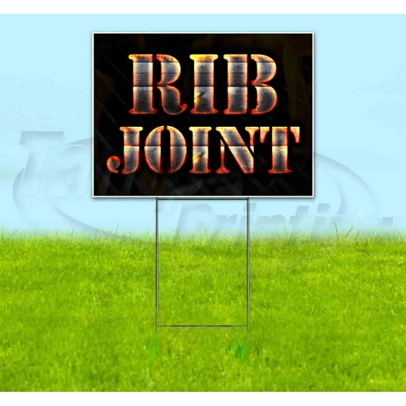 Rib Joint (18" x 24") Yard Sign, Includes Metal Step Stake