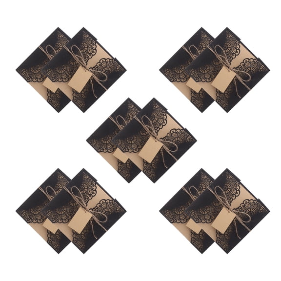 LOLIPPYY 10Sets Spiderweb Invitations for  Party with Elegant Black Cutout and Envelopes