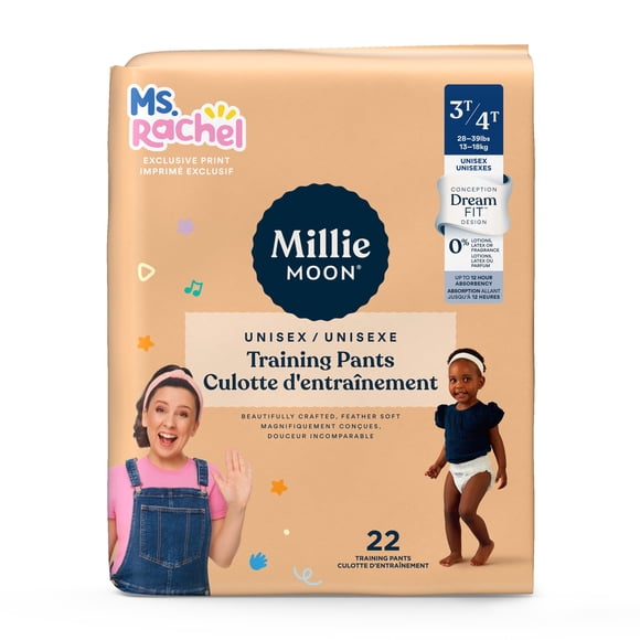 Culottes d'apprentissage Millie Moon Ms Rachel, taille 3T-4T, paquet de 22
