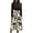 A-Black Leaf, variant on Fall Dresses for Women Long Sleeve Crewneck Ribbed Casual Dress Ladies Floral Print Midi Dresses with Pockets