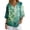 Bamboo Forest Green, variant on Cherry Blossom Half Sleeve Shirt Blouse, Loose Fit Button Down Women's Three-Quarter Sleeve Pullover for Vacation Spring Daily Wear, Size Medium