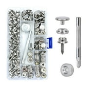 Maerd 152Pcs Canvas Snap Kit with Tool, Stainless Steel Screw Boat Canvas Snaps Fastener Heavy Duty Metal Marine Button 3/8" Socket for Boat Cover Furniture