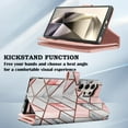 thumbnail image 6 of Galaxy S24 Ultra 5G Case, Takfox Wallet Case for Samsung Galaxy S24 Ultra, PU Leather Credit Card Holder Case [9 Card Slots] Folio Flip Detachable Magnetic Cover Kickstand & Carrying Strap,Marble, 6 of 7