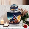 thumbnail image 4 of ATV Rider Racing with Explosive Speed Imperial Large Urn for Adult Female Ashes - Graceful Memorial Funeral Urns For Human Ashes - Memorial Urns 10 Inch, 4 of 5