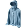 thumbnail image 1 of Sun-Protective Hooded Long Sleeve Zip-Up Jacket for Men, UPF 50+, Breathable Ice Thread Fabric, Elastic Stretch, Finger Hole Design, for Outdoor Summer Activities, 1 of 3