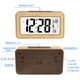 thumbnail image 3 of Despertador digital de bambú fácil de configurar con temperatura, fecha, retroiluminación, repetición, para dormitorio, mesita de noche, hogar, oficina, sin tictac Zhivalor WLJ-0519, 3 of 5