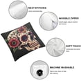 thumbnail image 6 of Acheng Unique Flower Decorated Day of Dead Sugar Skull Graphic Throw Pillow Covers Set of 2 18x18in, 6 of 7