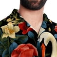 thumbnail image 5 of Swan Men's Short Sleeve Button Down Casual Beach Printed Shirts, 5 of 6