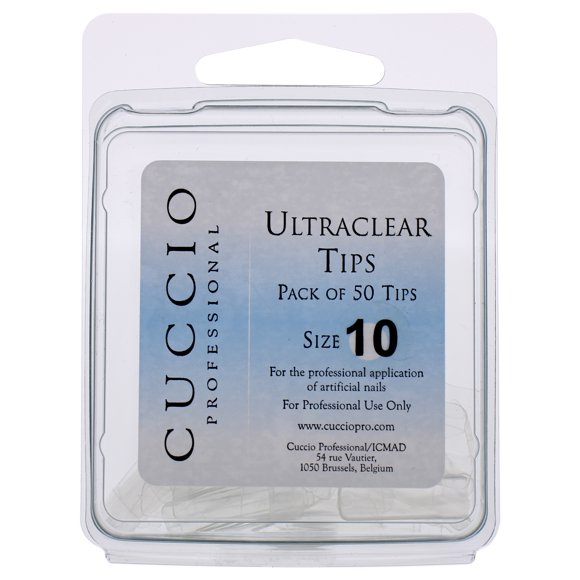 Uñas acrilicas Cuccio Ultraclear Tips - 10 Acrylic Nails Dama 50 Pc