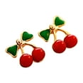 thumbnail image 2 of SPRING PARK 2pcs Womens Ladies Colorful Decorative Color Cherry Matte Ear Stud Earrings Gift, 2 of 8