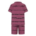 thumbnail image 5 of Stamzod Men's Satin Pajama Set Striped Short Sleeve Button Down Classic Sleepwear Soft Comfy Loungewear with Front Pocket Mens Short Outfits, 5 of 5