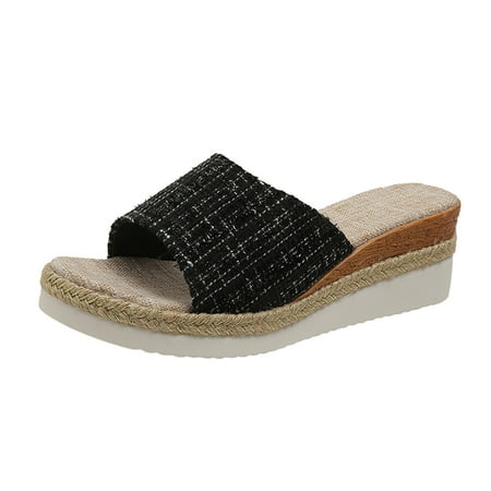 

PEASKJP Dressy Sandals Women Women s Summer Sandals Beach Bohemian Beaded Ankle Walking Strap Casual Flip Flops Ladies Flats Comfortable Shoes (Black 8)