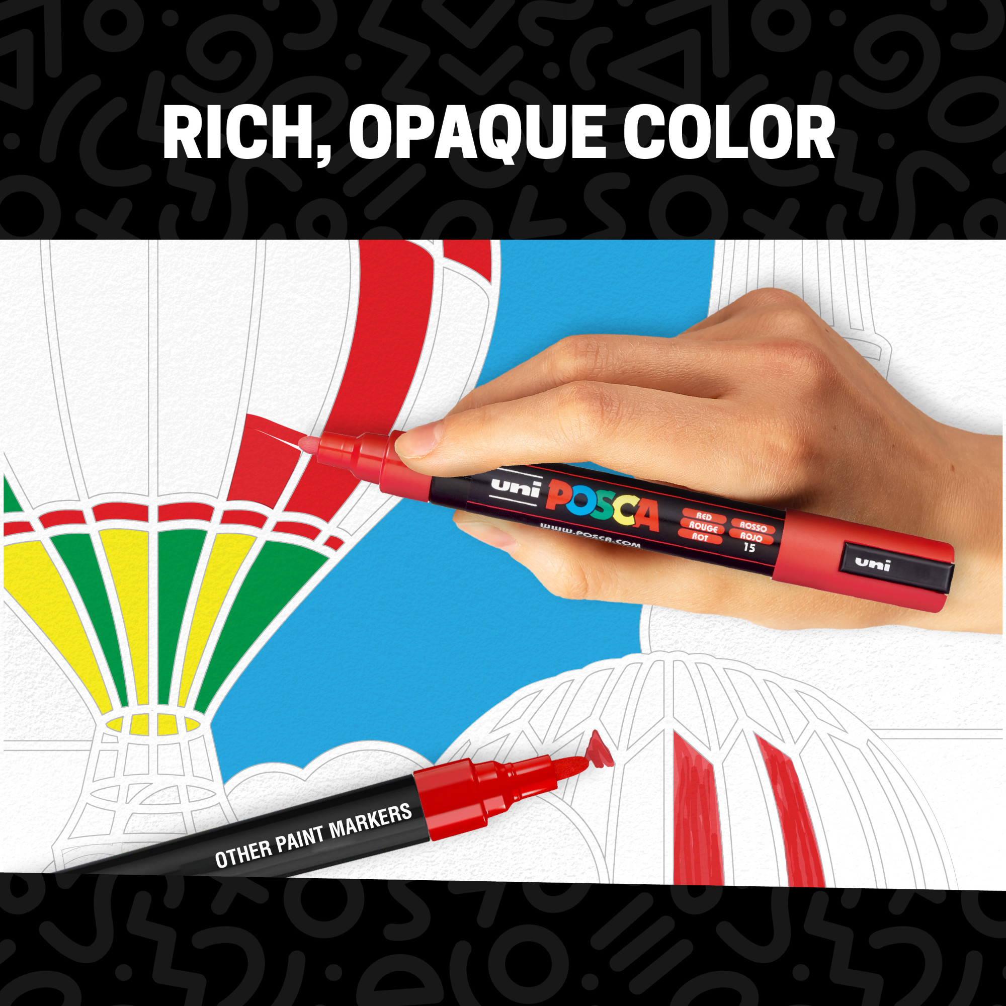 Posca PC-5M Water-Based Paint Markers, 16-Pack photo 2