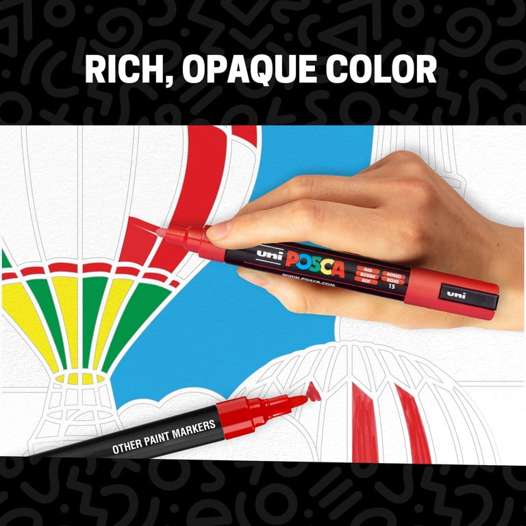 POSCA, Water-Based Paint Markers, Assorted Colors, Medium Tip