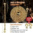 thumbnail image 4 of Trailer Safety Chains with Hooks Heavy Duty Trailer Chains with Clevis Self-Locking Hooks, 18,800 lbs Break Strength Towing Chain for Truck Garage Farm Transport, 4 of 9