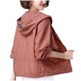 thumbnail image 2 of Wowcloth Women's Solid Color Sun Protection Jacket with Zippered Pockets & Raglan Sleeve - Long Sleeve Hooded Casual & Fashionable Outerwear for Daily Wear, 2 of 4