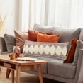 thumbnail image 3 of Ox Bay 14" x 36" Hand-Woven Multicolored/ Cream Diamond Organic Cotton Pillow Cover, 3 of 8