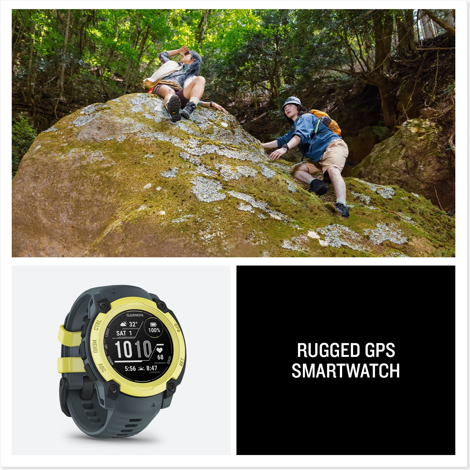 Garmin Instinct E 40mm, Outdoor GPS Smartwatch Electric Lime/Twilight 010-02932-01 Health, Fitness and Tactical Smart Watch Bundle